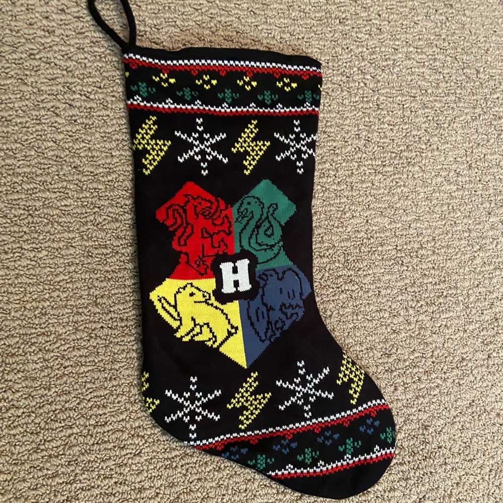 Hogwarts Crest Christmas Holiday Stocking EUC